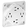 Straight Blade Devices, Receptacles, Quad- PLEX,Commercial/Industrial Grade, 15A 125V, 2-Pole 3-Wire Grounding, 5- 15R, White, Single Pack