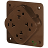 Straight Blade Devices, Receptacles, Quad-PLEX, Hospital Grade, 20A 125V, 2 -Pole 3-Wire Grounding, 5-20R, Brown, Single Pack