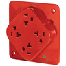 Straight Blade Devices, Receptacles, Quad-PLEX, Hospital Grade, 20A 125V, 2-Pole 3-Wire Grounding, 5-20R, Red, Single Pack