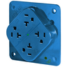 Straight Blade Devices, Receptacles, Hospital Grade QUADPLEX Receptacle, Surge Suppression, Isolated Ground, 20A 125V, 2-Pole 3-Wire Grounding, 5-20R, Blue