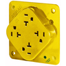 Straight Blade Devices, Receptacles, Quad-PLEX, Hospital Grade, 20A 125V, 2-Pole 3-Wire Grounding, 5-20R, Yellow, Single Pack
