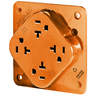 Straight Blade Devices, Receptacles, Quad-PLEX, Commercial/Industrial Grade, Isolated Ground, 20A 125V, 2-Pole 3-Wire Grounding, 5-20R, Orange, Single Pack