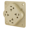 Straight Blade Devices, Receptacles, Quad-PLEX, Commercial/Industrial Grade, 20A 125V, 2-Pole 3-Wire Grounding, 5-20R, Ivory, Single Pack