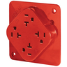 Straight Blade Devices, Receptacles, Quad-PLEX, Commercial/Industrial Grade, 20A 125V, 2-Pole 3-Wire Grounding, 5-20R, Red, Single Pack