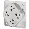 Straight Blade Devices, Receptacles, Quad-PLEX, Commercial/Industrial Grade, 20A 125V, 2-Pole 3-Wire Grounding, 5-20R, White, Single Pack