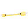 Locking Devices, Locking Devices, Marine Grade, Adapter, 15A 125V Straight Blade Female to 20A 125V Locking Male, 2-Pole 3-Wire Grounding, 5 -15P to L5-20R, Plug In, Yellow