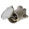 Locking Devices, Bryant Power Interrupting, Industrial, Flanged Inlet, 30A 600V AC/20A 250V DC, 3-Pole 4-Wire Grounding, Non-NEMA, Screw Terminal, Cast Aluminum, Surface Mounted