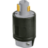 Locking Devices Devices, Bryant Power Interrupting, Hospital Use, Male Plug, 20A 125V, 2-Pole 3-Wire Grounding, Non-NEMA, Screw Terminal, Black and White