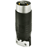 Locking Devices, Bryant Power Interrupting, Industrial, Male Plug, 20A 250V DC/30A 600V AC, 4-Pole 5-Wire Grounding, Non-NEMA, Screw Terminal, Black nylon with cord grip