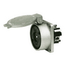 Locking Devices, Bryant Power Interrupting, Industrial, Receptacle, 60A 600V AC, 3-Pole 4-Wire Grounding, Non-NEMA, Screw Terminal, Black phenolic with short aluminum housing and lift cover
