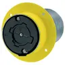 Image of 26421 Locking Devices, Bryant Power Interrupting, Industrial, Flanged Receptacle, 60A 600V AC, 3-Pole 4-Wire Grounding, Non-NEMA, Screw Terminal, Yellow