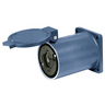 Locking Devices, Bryant Power Interrupting, Industrial, Receptacle, 60A 600V AC, 4-Pole 5-Wire Grounding, Non-NEMA, Screw Terminal, Black phenolic with long aluminum housing and lift cover