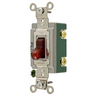 Switches and Lighting Controls, Pilot Light, Extra Heavy Duty Industrial Grade, Toggle Switches, General Purpose AC, Single Pole, 30A 120V AC, Back and Side Wired, Red