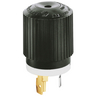 Locking Devices, Industrial, Male Plug, 30A 125/250V AC, 3-Pole 3-Wire Non-Grounding, Non-NEMA, Screw Terminal, Black and White.