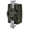 Locking Devices, Industrial, Flush Receptacle, 30A 250V AC, 3-Pole 4-Wire Grounding, Non-NEMA, Screw Terminal, Black.