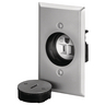 Straight Blade Devices, Specialty Receptacles, Floor Mounted, Receptacle and Plate, 15A 125V, 2-Pole 3-Wire Grounding, 5-15R, Nickel Plated Finish, Single Pack