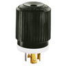 Locking Devices, Industrial, Male Nylon Plug, 20A 3-Phase Wye 120/208V AC 400Hz, 4-Pole 5-Wire Grounding, Non-NEMA, Screw Terminal, Black and White, 400Hz Version