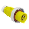 Image of 320P4W Heavy Duty Products, IEC Pin and Sleeve Devices, Industrial Grade, Male Plug, 20A 125V AC, 2-Pole 3-Wire Grounding, Terminal Screw, Yellow, Watertight