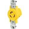 Locking Devices, Marine Grade, Flush Receptacle, 15A 125V, 2-Pole 3-Wire Grounding, L5-15R, Screw Terminal, Corrosion-Resistant, Yellow