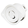 Locking Devices, Industrial, Flanged Receptacle, 15A 125V, 2-Pole 3-Wire Grounding, L5-15R, Screw Terminal, White