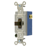 Switches and Lighting Controls, Industrial Grade, Toggle Switches, General Purpose AC, Single Pole-Double Throw Center Off, 15A 120/277V AC, Back and Side Wired, Brown