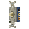 Switches and Lighting Controls, Industrial Grade, Toggle Switches, General Purpose AC, Double Pole-Double Throw Center Off, 15A 120/277V AC, Back and Side Wired, Ivory