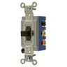 Switches and Lighting Controls, Industrial Grade, Toggle Switches, General Purpose AC, Double Pole-Double Throw Center Off, 15A  120/277V AC, Back and Side Wired, Brown