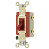 Switches and Lighting Controls, Industrial Grade, Toggle Switches, General Purpose AC, Double Pole, 20A 120/277V AC, Back and Side Wired, Red