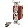 Image of 4902RKL Security Locking Industrial Grade, Toggle Switches, General Purpose AC, Double Pole, 20A 120/277V AC , Back and Side Wired, Chrome Lock