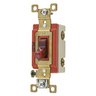 Switches and Lighting Controls, Pilot Light Industrial Grade, Toggle Switches, General Purpose AC, Three Way, 20A 277V AC, Back and Side Wired, Red