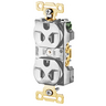 Straight Blade Devices, Receptacles, Duplex, Commercial/Industrial Grade, 2-Pole 3-Wire Grounding, Side Wired, 15A  125V, 5-15R, White, Single Pack