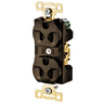 Straight Blade Devices, Receptacles, Duplex, Commercial/Industrial Grade, 2-Pole 3-Wire Grounding, Side Wired, 15A  125V, 5-15R, Brown, Single Pack