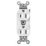 Image of 5252AW Straight Blade Devices, Receptacles, Duplex, Commercial/Industrial Grade, 2-Pole 3-Wire Grounding, 15A 125V, 5-15R, White