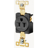 Straight Blade Devices, Receptacles, Single, Commercial/Industrial Grade, 2-Pole 3-Wire Grounding, 15A 125V, 5-15R, Black, Single Pack