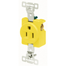 Straight Blade Devices, Receptacles, Single, Corrosion Resistant, Commercial/Industrial Grade, 2-Pole 3-Wire Grounding, 15A 125V, 5-15R, Yellow, Single Pack