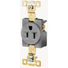 Straight Blade Devices, Receptacles, Single, Commercial/Industrial Grade, 2-Pole 3-Wire Grounding, 15A 125V, 5-15R, Gray, Single Pack