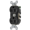 Straight Blade Devices, Receptacles, Duplex, Commercial/Industrial Grade, 2-Pole 3-Wire Grounding, 15A 125V, 5-15R, Black