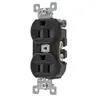 Image of 5262BBLK Straight Blade Devices, Receptacles, Duplex, Commercial/Industrial Grade, 2-Pole 3-Wire Grounding, 15A 125V, 5-15R, Black