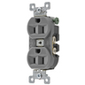 Straight Blade Devices, Receptacles, Duplex, Commercial/Industrial Grade, 2-Pole 3-Wire Grounding, 15A 125V, 5-15R, Gray