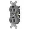 Image of 5262BGRY Straight Blade Devices, Receptacles, Duplex, Commercial/Industrial Grade, 2-Pole 3-Wire Grounding, 15A 125V, 5-15R, Gray