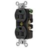 Straight Blade Devices, Weather Resistant Receptacles, Duplex, Commercial/Industrial Grade, 2-Pole 3-Wire Grounding, 15A 125V, 5-15R, Black