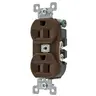 Image of 5262BN Straight Blade Devices, Receptacles, Duplex, Commercial/Industrial Grade, 2-Pole 3-Wire Grounding, 15A 125V, 5-15R, Brown