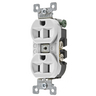 Straight Blade Devices, Receptacles, Duplex, Commercial/Industrial Grade, 2-Pole 3-Wire Grounding, 15A 125V, 5-15R, White