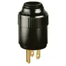 Image of 5266B Straight Blade Devices, Commercial/Industrial Grade, Male Plug, 15A 125V, 2-Pole 3-Wire Grounding, 5-15P, Black