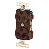 Straight Blade Devices, Receptacles, Duplex, Commercial/Industrial Grade, 2-Pole 3-Wire Grounding, Side Wired, 20A 125V, 5-20R, Brown, Single Pack