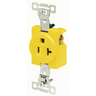 Straight Blade Devices, Receptacles, Single, Corrosion Resistant, Commercial/Industrial Grade, 2-Pole 3-Wire Grounding, 20A 125V, 5-20R, Yellow, Single Pack