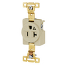 Straight Blade Devices, Receptacles, Single, Commercial/Industrial Grade, 2-Pole 3-Wire Grounding, Isolated Ground, 20A 125V, 5-20R, Ivory, Single Pack