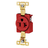 Straight Blade Devices, Receptacles, Single, Weather Resistant, Commercial/Industrial Grade, 2-Pole 3-Wire Grounding, 20A 125V, 5- 20R, Red, Single Pack