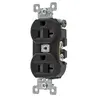 Image of 5362BBLK Straight Blade Devices, Receptacles, Duplex, Commercial/Industrial Grade, 2-Pole 3-Wire Grounding, 20A 125V, 5-20R, Black