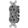 Image of 5362BGRY Straight Blade Devices, Receptacles, Duplex, Commercial/Industrial Grade, 2-Pole 3-Wire Grounding, 20A 125V, 5-20R, Gray